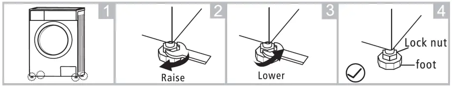 Seik SC 9060AU9FLC Front Load Washer Dryer Combo - LEVELLING THE APPLIANCE