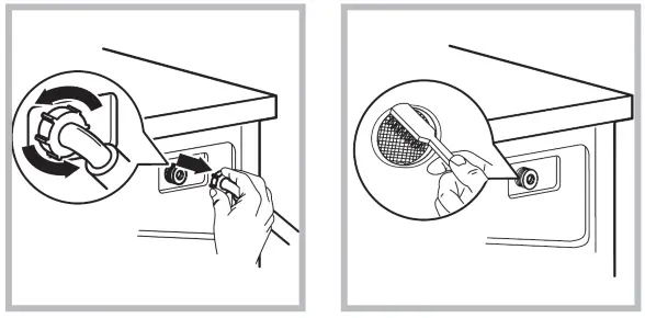 Seik SC 9060AU9FLC Front Load Washer Dryer Combo - Washing the filter in the washing machine
