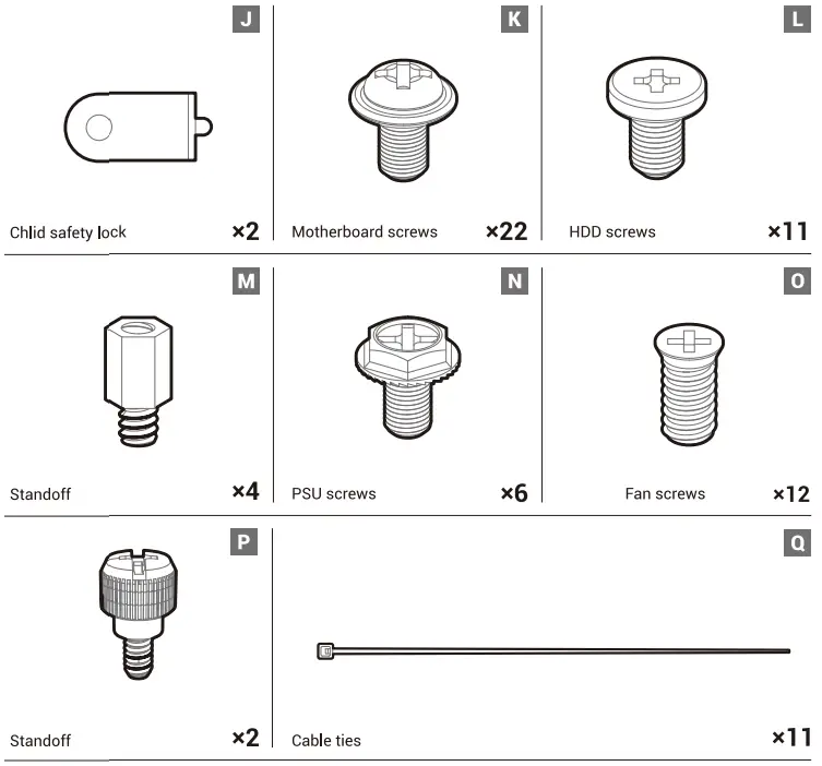 DEEPCOOL MACUBE 310 ATX Mid Tower Case - Assessory Kit Contents