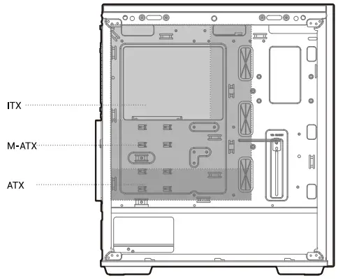 DEEPCOOL MACUBE 310 ATX Mid Tower Case - Mother board