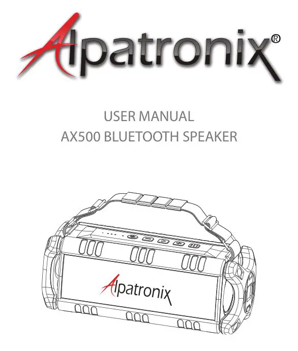 Alpatronix AX500 Bluetooth Speaker User Manual