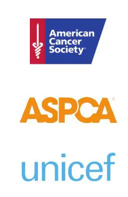 American Cancer Society, ASPCA, unicef logo