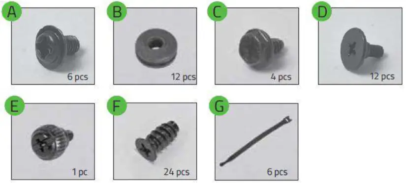 RAZER Tomahawk Mini ITX Metal Gaming Chassis - Accessories Pack