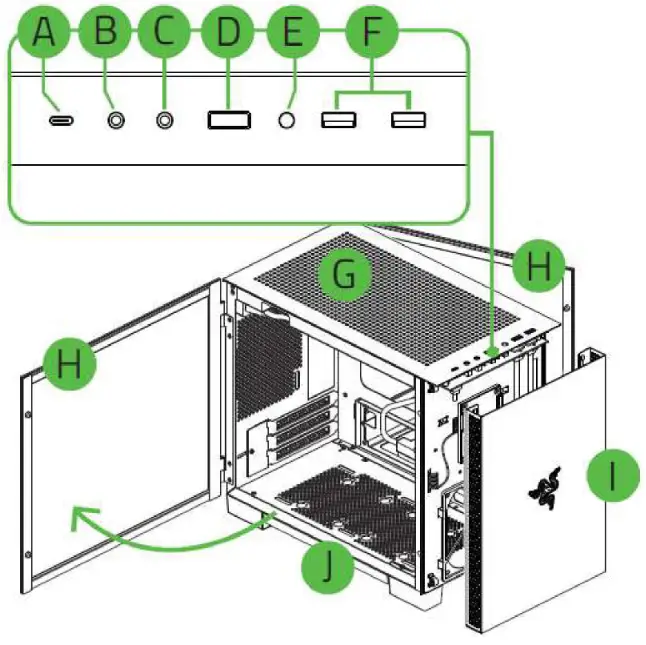 RAZER Tomahawk Mini ITX Metal Gaming Chassis - Gaming Chassis