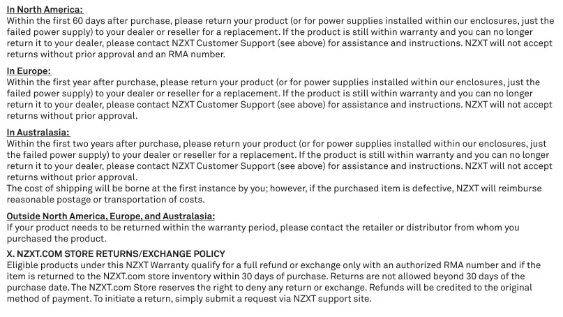 Nzxt Mini ITX Case [H510, H510i] - NZXT Global Warranty Policy 4