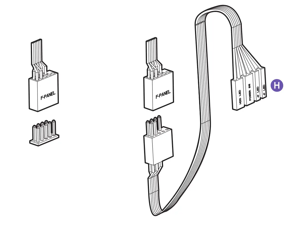 Nzxt Mini ITX Case [H510, H510i] Cable Connections figure 1
