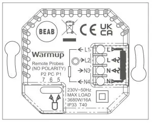 Warmup 6iE WiFi Thermostat - Wiring Connections