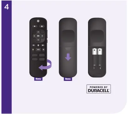 Roku RSS4K Streaming Stick 4K Voice Remote and TV Control- Insert batteries