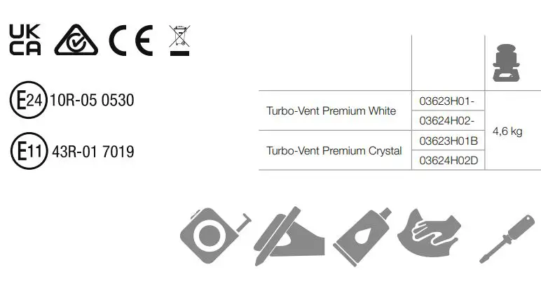 FIAMMA Turbo Vent Premium Rooflight Instruction Manual - Certified icon