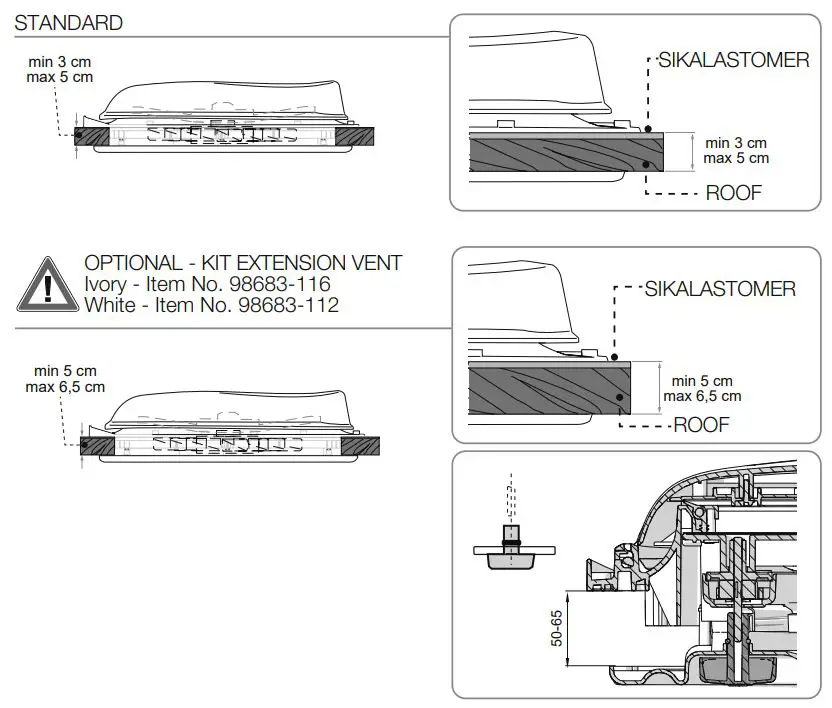 FIAMMA Turbo Vent Premium Rooflight Instruction Manual - STANDARD