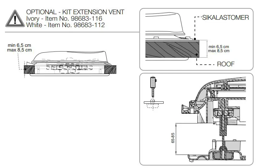 FIAMMA Turbo Vent Premium Rooflight Instruction Manual - STANDARD