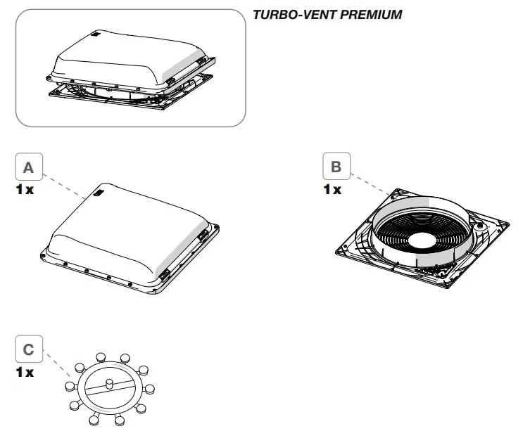 FIAMMA Turbo Vent Premium Rooflight Instruction Manual - TURBO-VENT PREMIUM