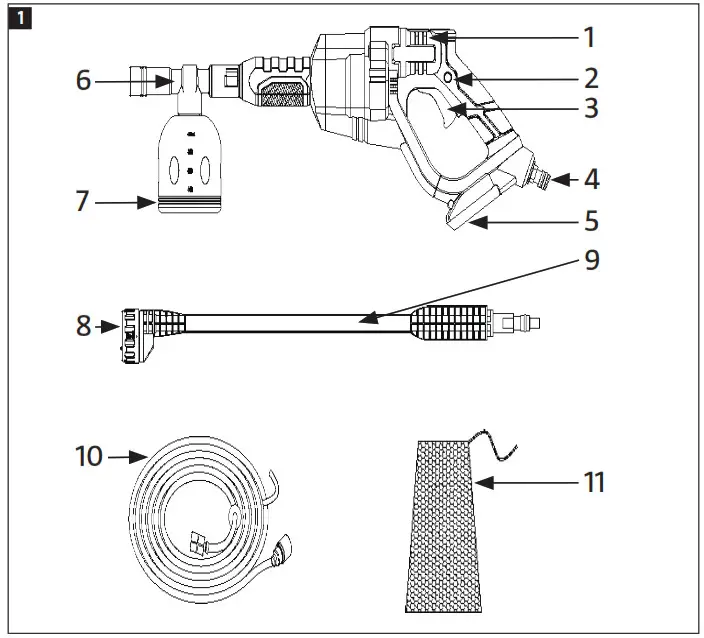 MEEC TOOLS 016364 Battery Powered Pressure Washer- 1