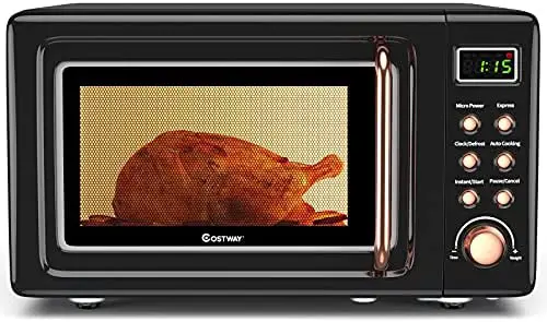 COSTWAY EP24454WH Retro 0.7 cu. ft. Countertop Microwave Oven image