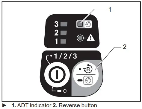 makita GRU01 Cordless Grass Trimmer - Reverse button