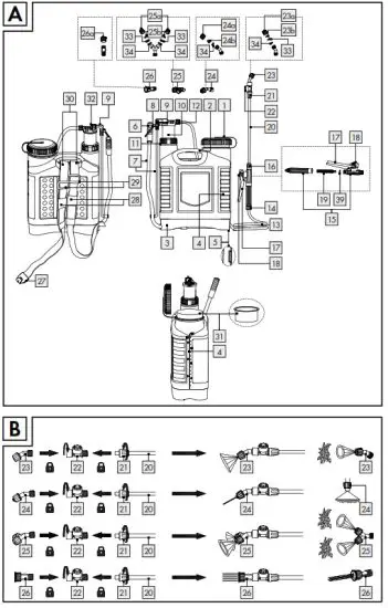 PARKSIDE 16L Backpack Pressure Sprayer - iconB