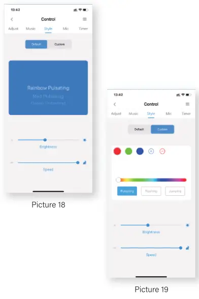 KEXU-W-XX Bedroom 65.6ft Smart WiFi and Bluetooth LED Strip Lights User Manual - Picture 18,19