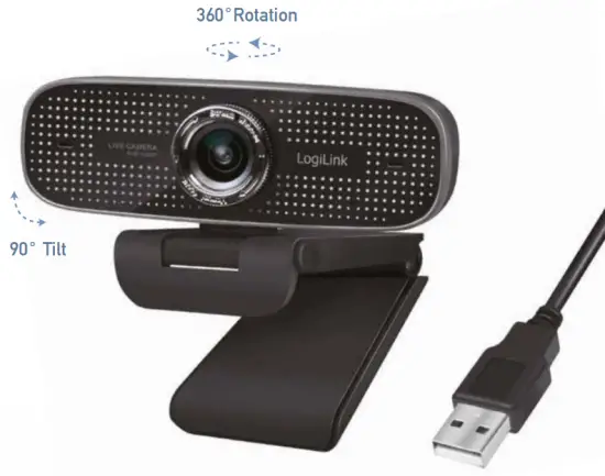 LogiLink UA0378 LL1 USB Webcam 100 Degree with Dual Microphone - fig8