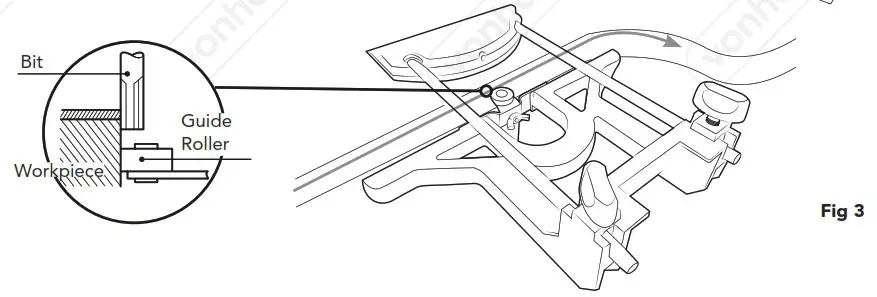 VonHaus 3500019 1600W Heavy Duty Router - CURVED EDGE GUIDE 3