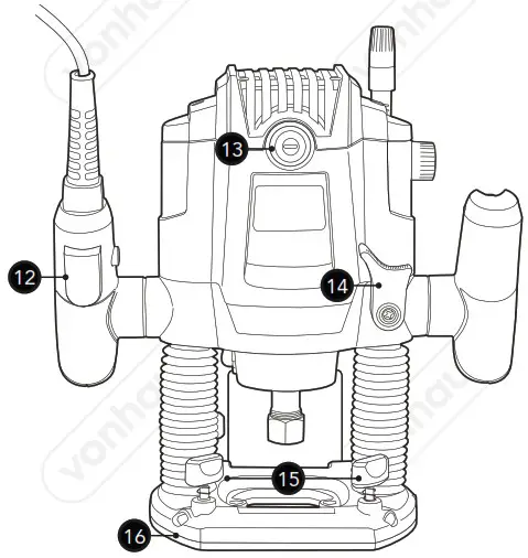 VonHaus 3500019 1600W Heavy Duty Router - SPECIFICATION 2