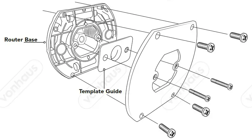 VonHaus 3500019 1600W Heavy Duty Router - TEMPLATE GUIDE