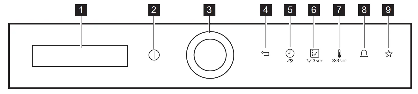 IKEA Finsmakare Convection Oven Steamer Pyrolysis Black - Control Panel