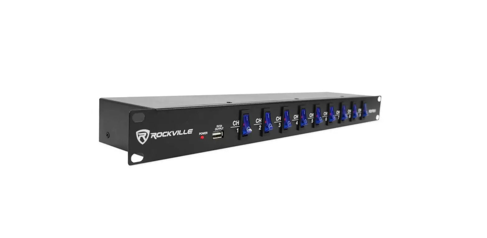 Rockville 1u 15a Rack Mount Dj Pro Audio Power Supply Usb Charging Port Owner's Manual