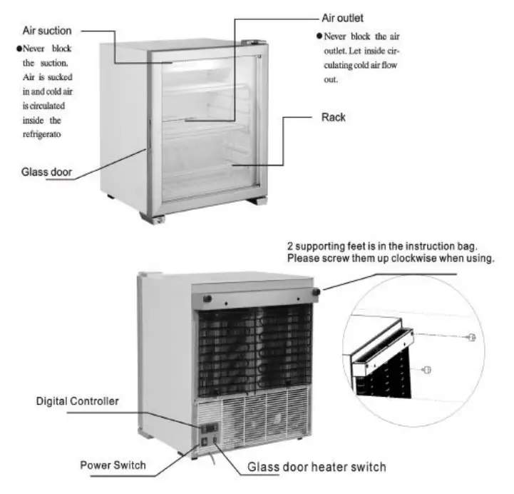 blizzard BZ CTF99 99L Counter Top Freezer - Structure andParts