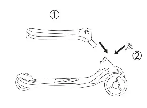 COSTWAY TY328062 Kids Kick Scooter -First insert the seat body sideways in the body， then lock nut