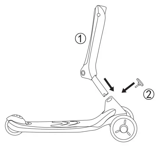 COSTWAY TY328062 Kids Kick Scooter - First insert the seat body vertically in the body，then lock nut