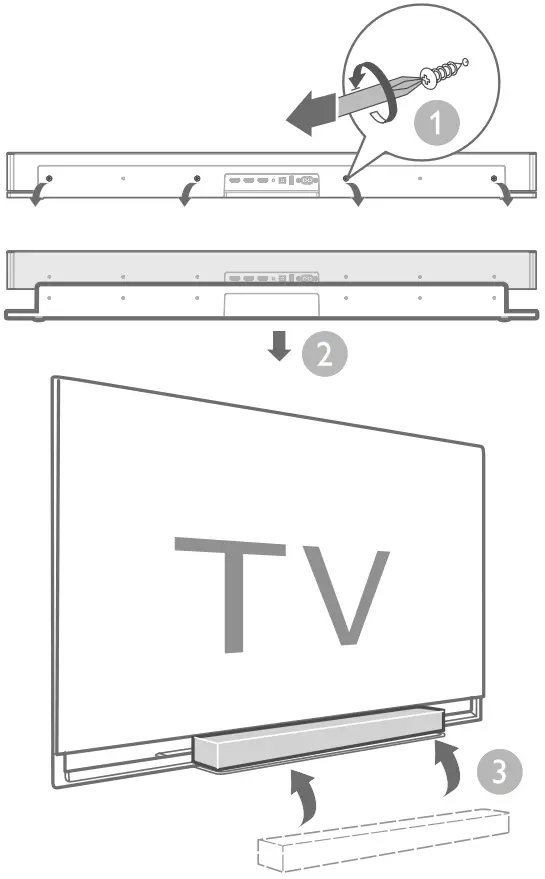Place the whispering wall on the TV rack