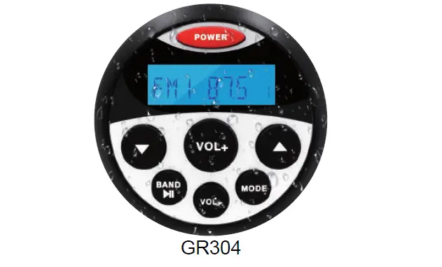Guzare Gr304 Marine Stereo Bluetooth Sound System Owner's Manual