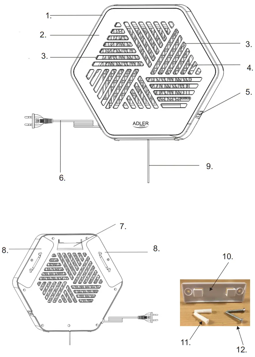 ADLER AD7939 Mosquito killer lamp UV - fig