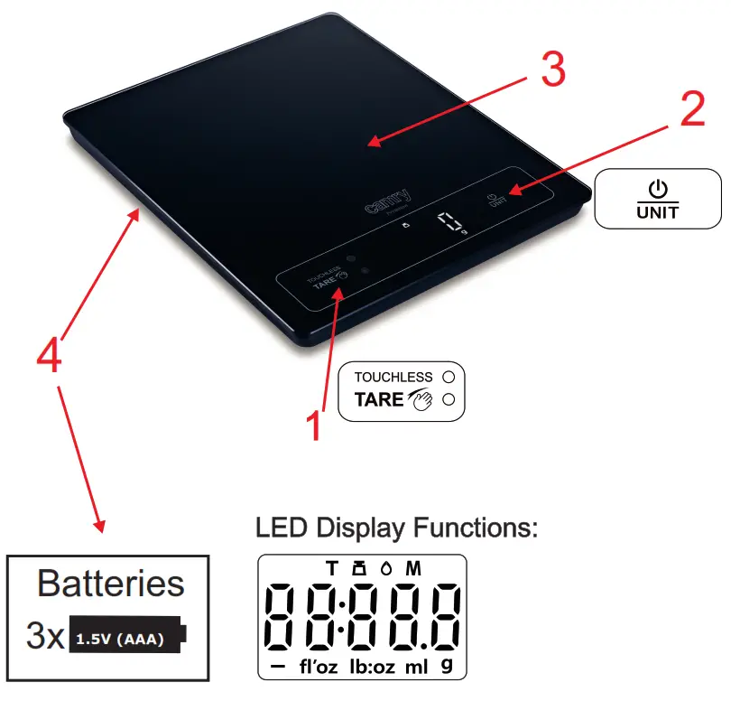 camry CR 3175 Electronic Kitchen Scale - fig