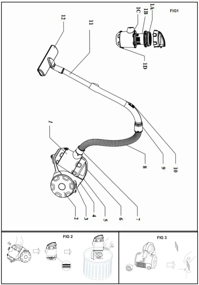 camry CR 7039 Bagless Vacuum Cleaner - Figure 1