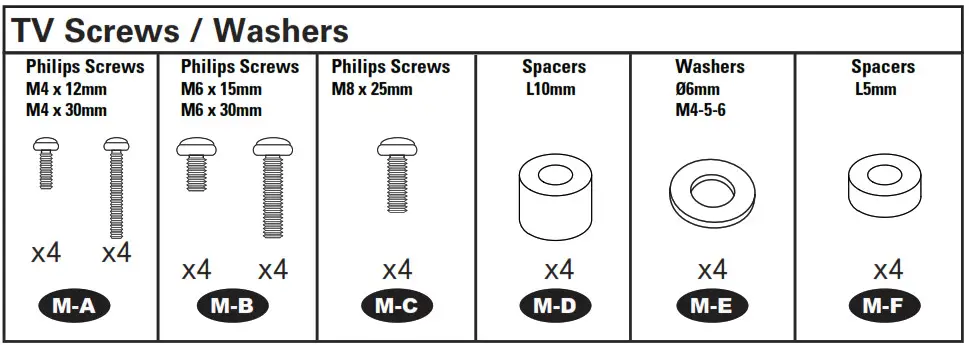 MOUNTUP MU0029 Mount - TV Screws