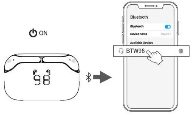 Kvance Technology BTW98 Wireless Earphone - Connect