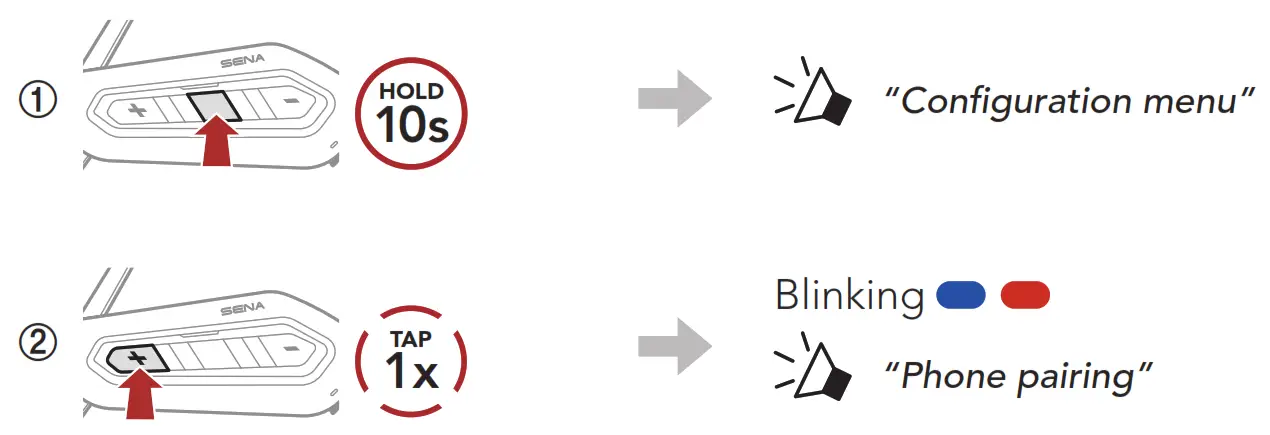 SENA SRL EXT Motorcycle MESH and Bluetooth Communication System- Pairing