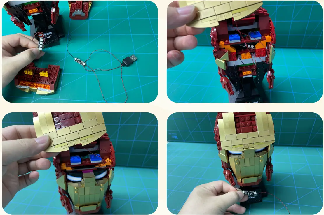GAME OF BRICKS 76165 Light Kit for Iron Man Helmet - 7