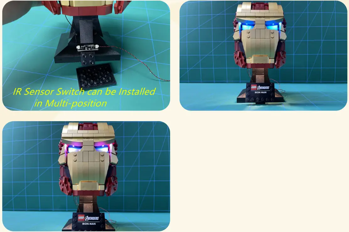 GAME OF BRICKS 76165 Light Kit for Iron Man Helmet - 8