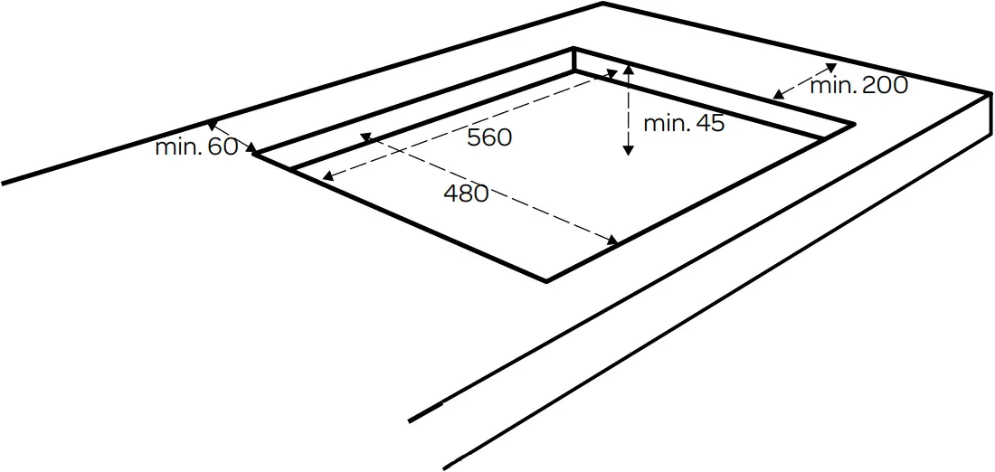 IKG6024WGGL - INSTALLATION DIMENSIONS
