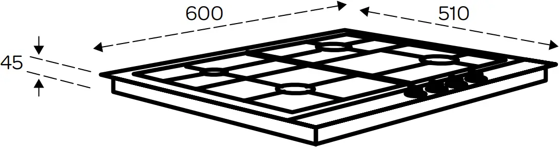 IKG6024WGGL - OUTER DIMENSIONS