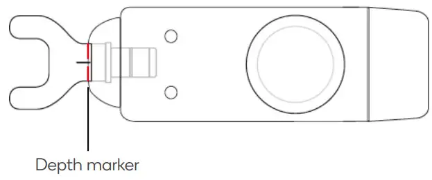 kogan KADPMSCMSGA Active Pro Deep Muscle Massage Gun -Depth marker