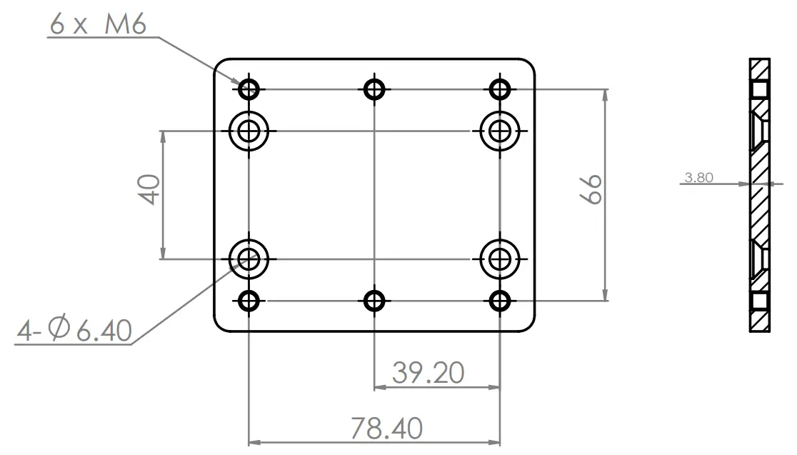 MOZA RACING 40mm to 66mm Hole Spacing Adapter Plate-fig3