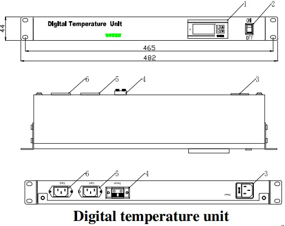 Surface dimension and explanation of each part