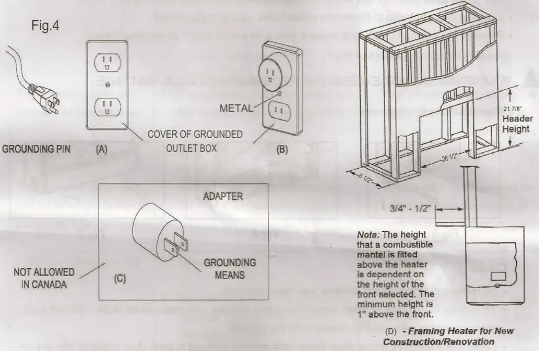 GREYSTONE F2609E 26in. Electric Fireplace - Fig 4