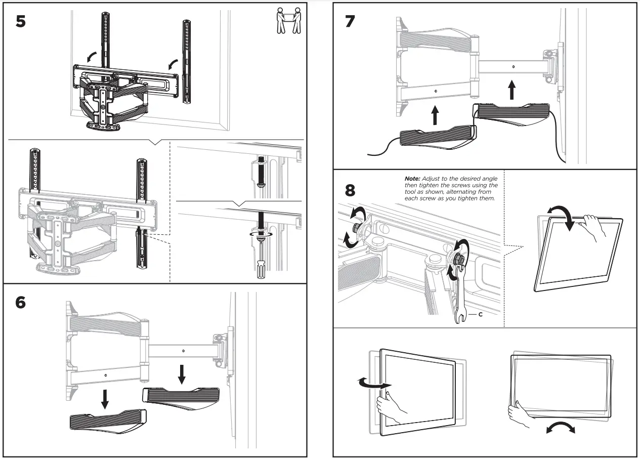 quantum QPA75 446 Full Motion TV Wall Mount - Figure 2