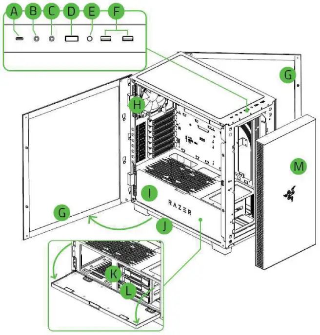 RAZER Tomahawk ATE Mid Tower Metal Gaming Case - ATX Gaming Chassis