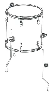 thomann Millenium MPS1000 E Drum Set - Floor tom