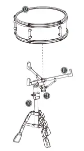 thomann Millenium MPS1000 E Drum Set - Snare pad